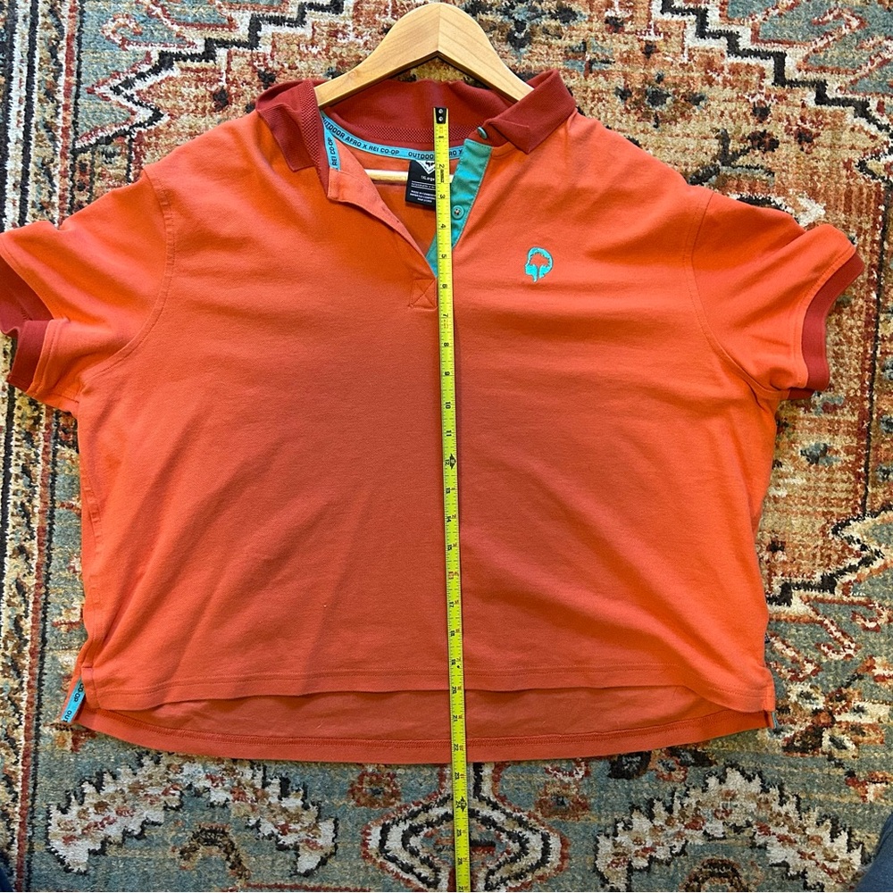 Outdoor Afro X REI Co-Op Cropped Polo Bright Orange & Teal Size 1X - Picture 7 of 8